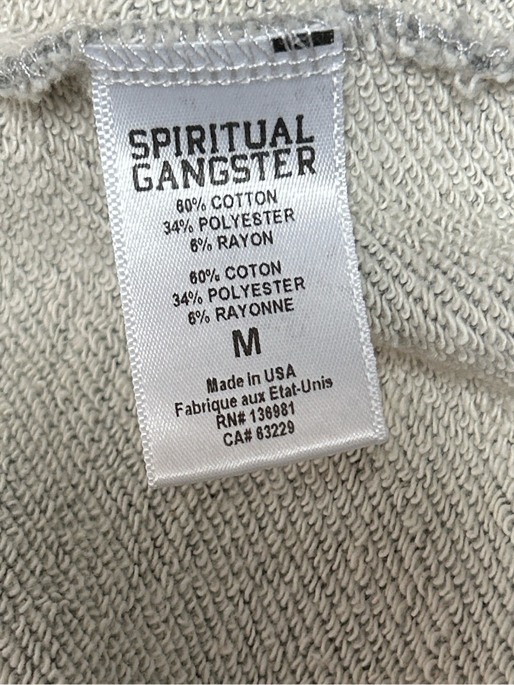 Spiritual Gangster Club Pilates Cropped Sweatshirt Gray Size M NWT - Picture 6 of 8